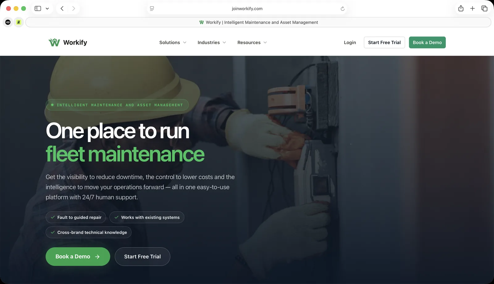 Workify homepage: one place to run fleet maintenance