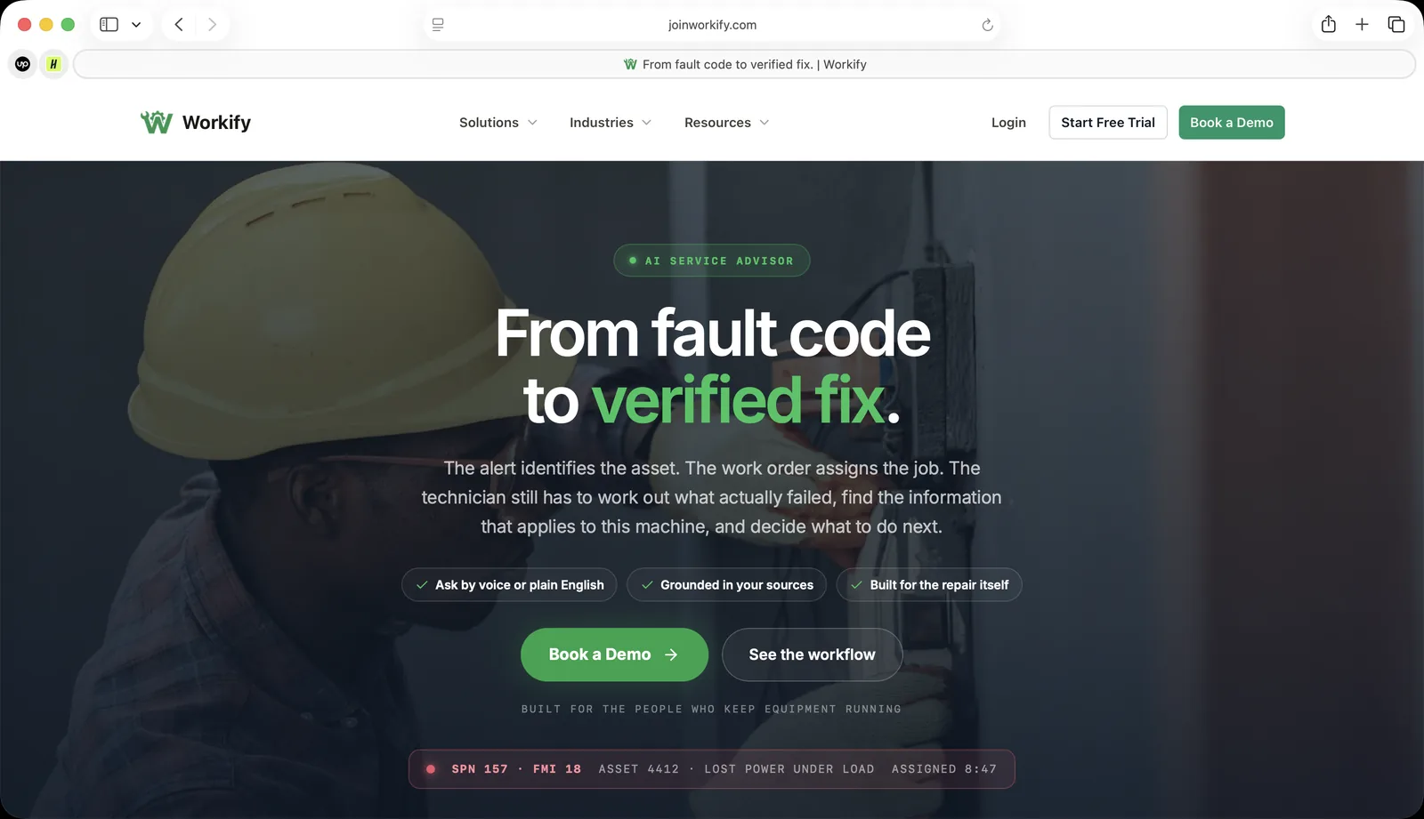Workify AI service advisor: from fault code to verified fix